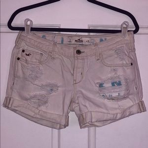 Hollister | White Distressed Shorts
